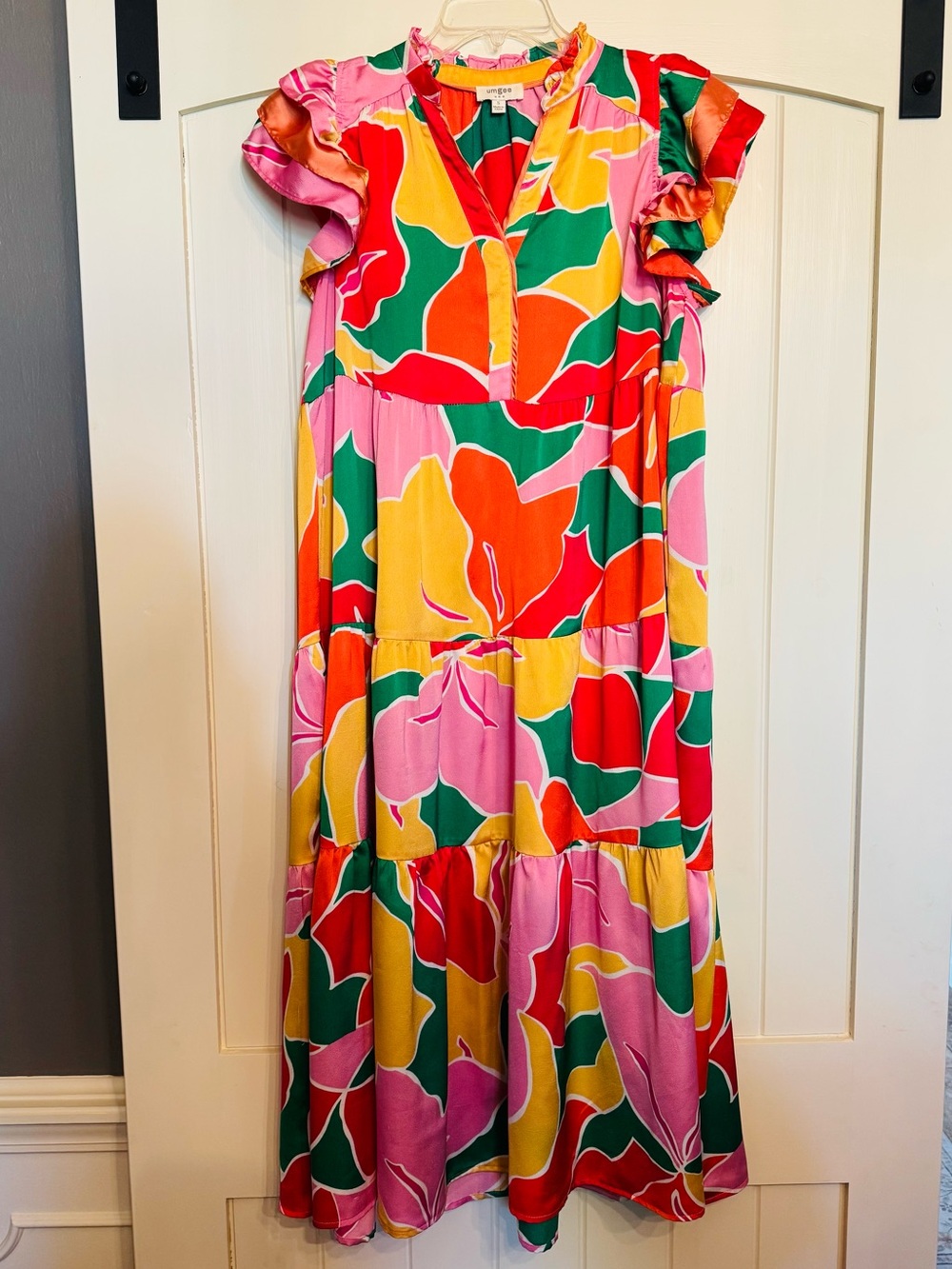 Umgee Multicolor Floral Maxi Dress in Pink, Yellow & Green